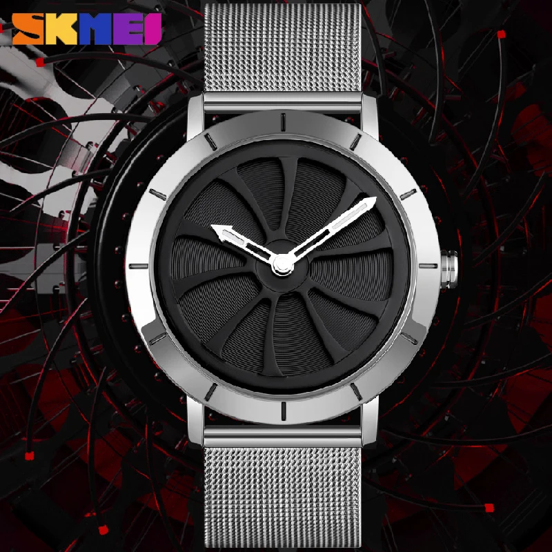 

Cool Watch Men Watches Creative 3D Rotation Dial Men's Male Wristwatch Rotating Black Sliver Grey Mens Clock Waterproof reloj