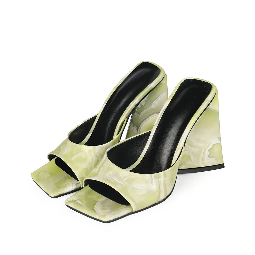 

2021 summer square head high heel sandals women's large 40-45 women's shoes 4