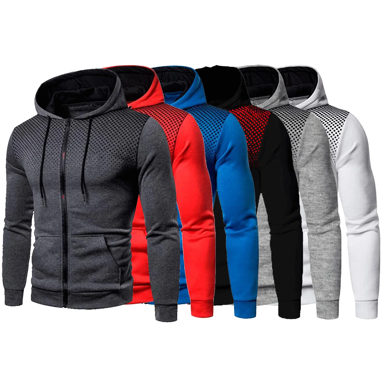 

Men Casual Sets 2021 Winter New Brand Splice Jogger Tracksuit Zipper Hoodies+Pants 2PC Sets Men's Sportswear Sport Suit Clothing