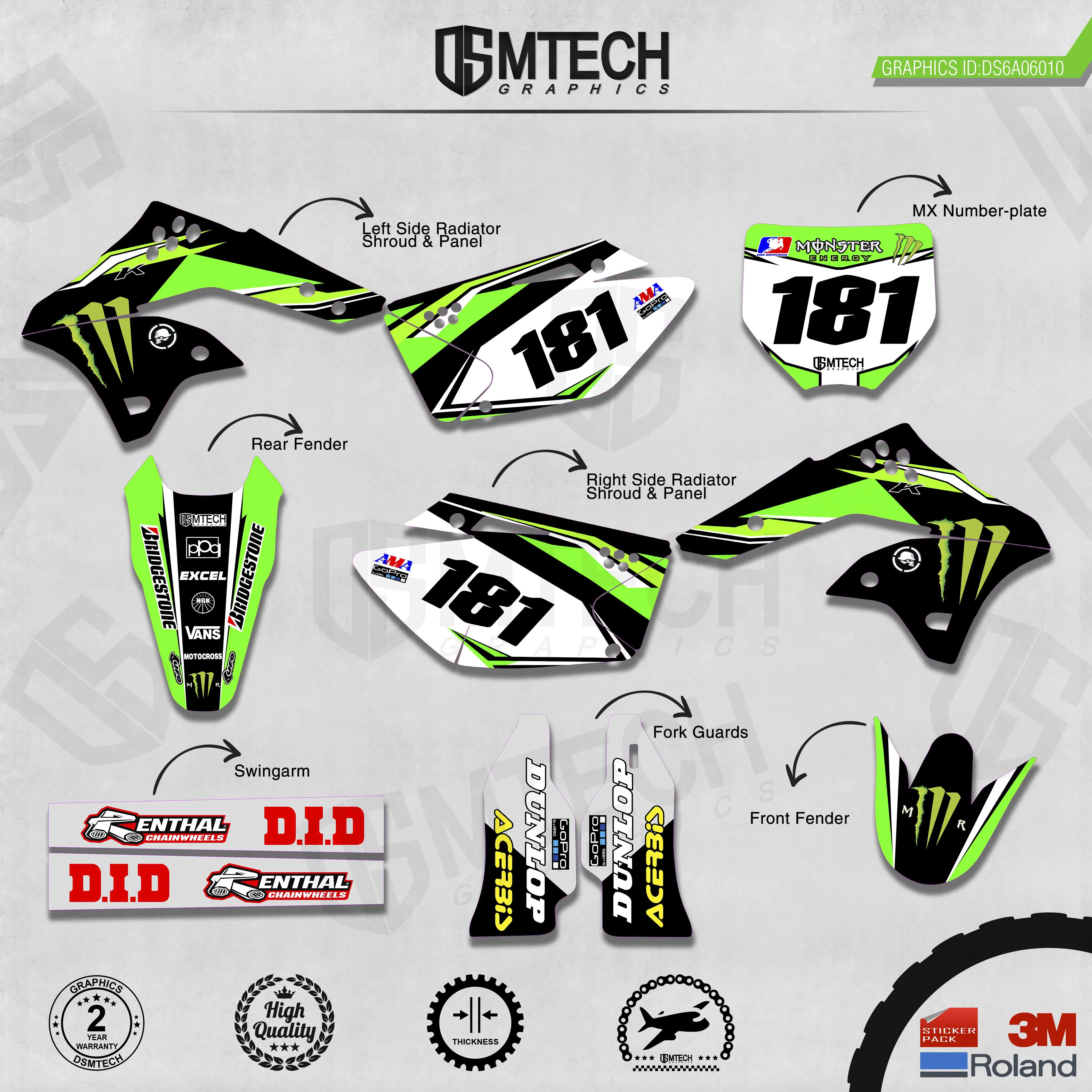 DSMTECH персонализированные графические фоны команды наклейки 3M пользовательские