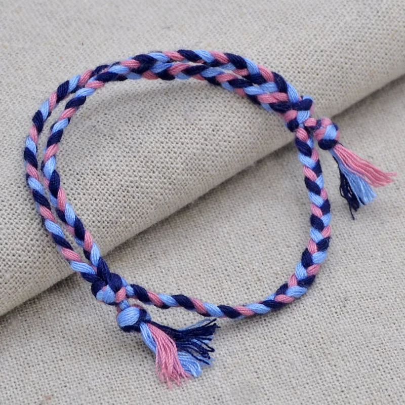 Смешанный цвет новый дизайн японский хлопковый браслет ручной работы женский