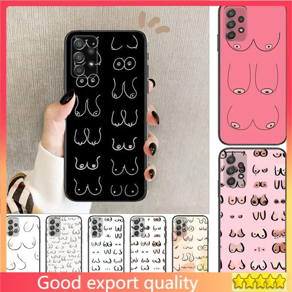

Fashion beauty Sexy boobs Phone Case Hull For Samsung Galaxy A70 A50 A51 A71 A52 A40 A30 A31 A90 A20E 5G S Black Shell Art Cell
