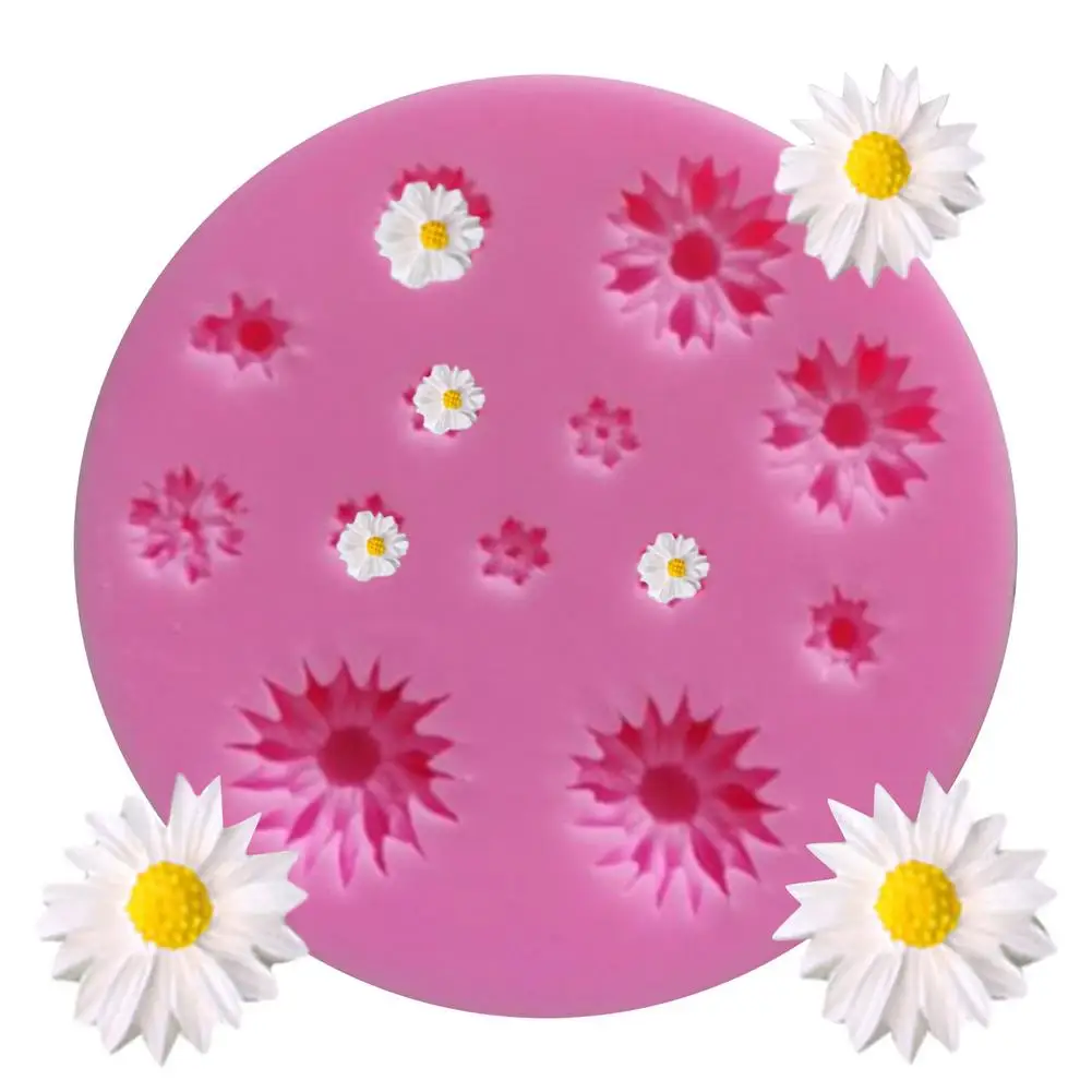 

3D Daisy Flower Silicone Mold Chocolate Candy Mould Small Flower Chrysanthemum Cake Moulds Cake Decorating Tools