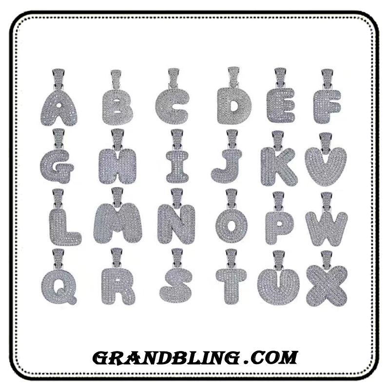 Blingbling ювелирные изделия в стиле хип хоп циркониевые буквы стандартные подвески