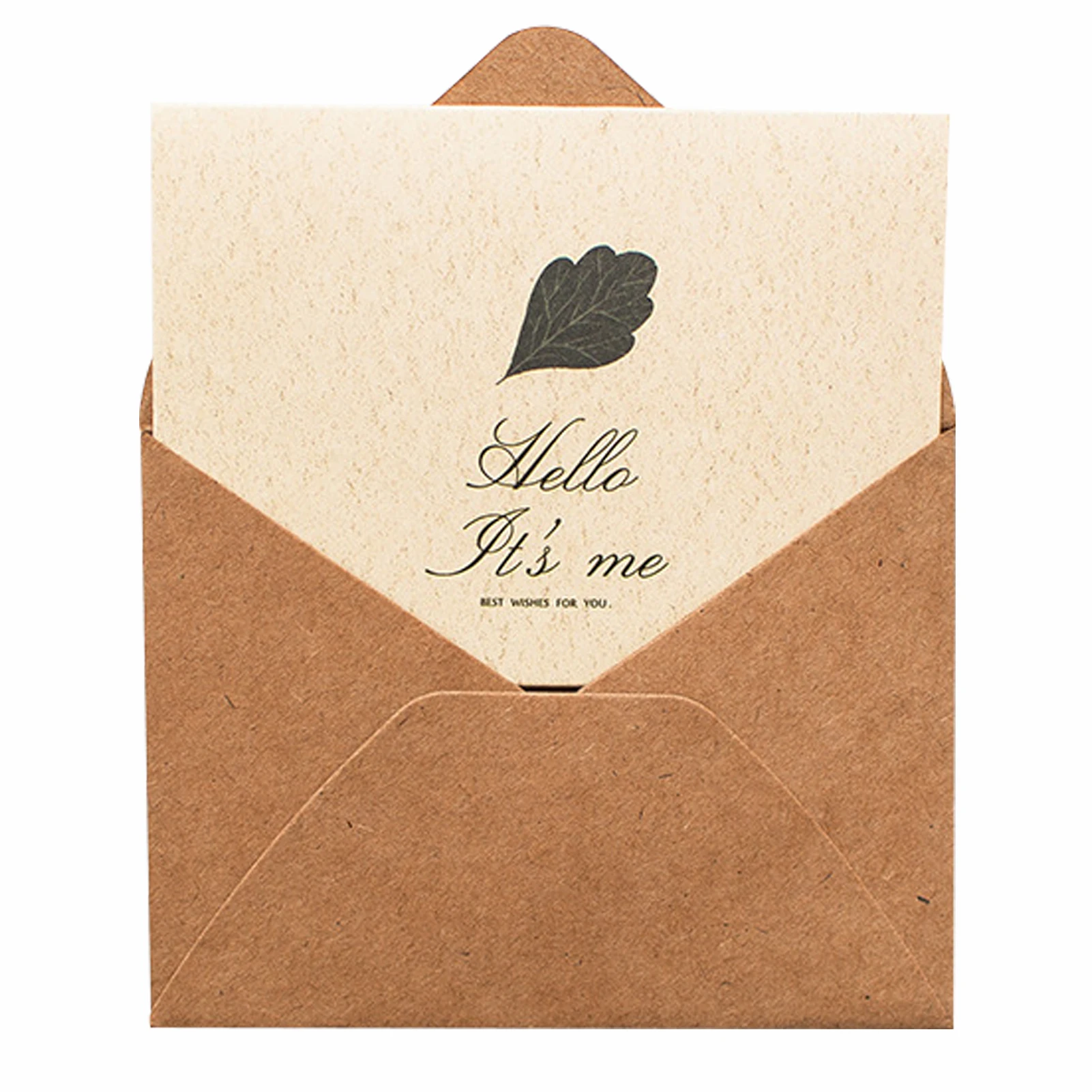 

20pcs DIY Printed Invitations Brown Paper Envelopes Wedding With Folded Cardstock Birthday Elegant Office Retro Stationery Part