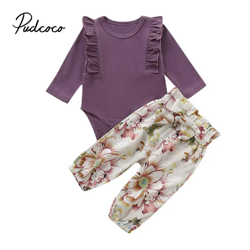 Новинка 2019 Осенний однотонный боди для детей ясельного возраста комплект одежды