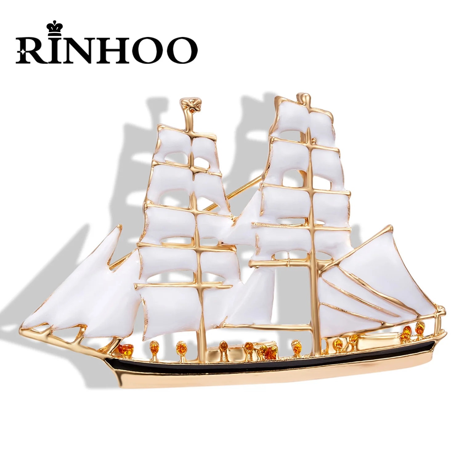 

Rinhoo Enamel Sailboat Brooches For Women Cartoon Boat Ferry Ship Casual Office Lapel Pins Backpack Clothes Button Badge Jewelry