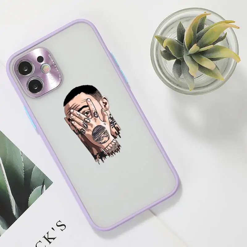 

mac miller Phone Case For iPhone 12 11 Mini Pro XR XS Max 7 8 Plus X Matte transparent Purple Back Cover