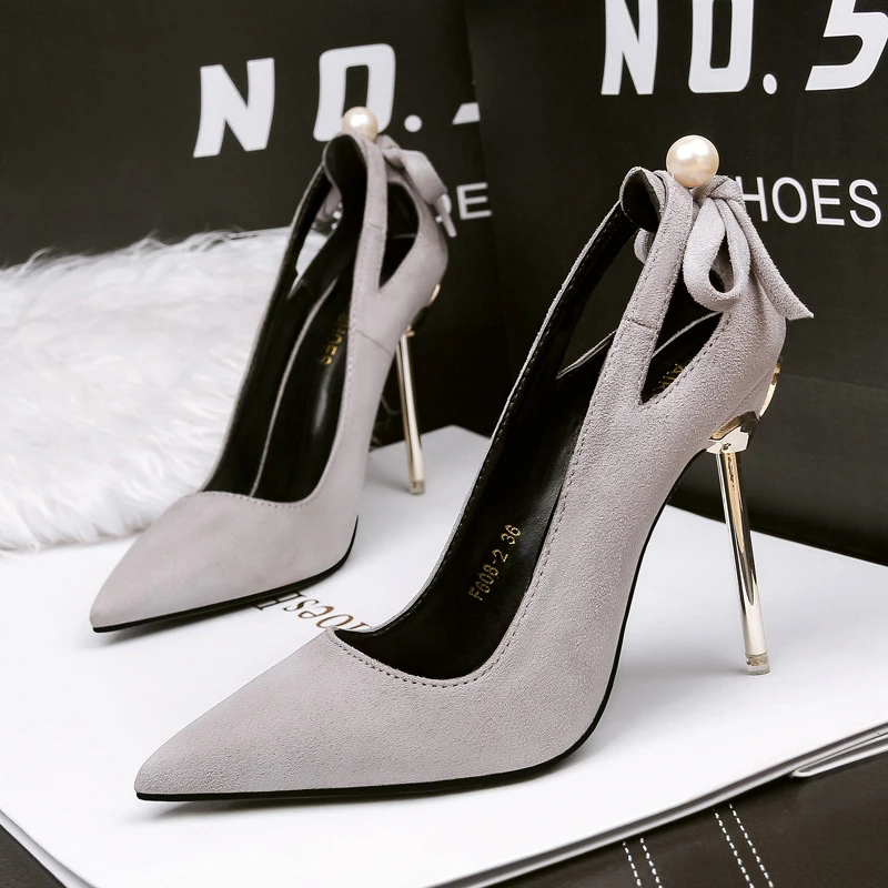 Женская обувь tacones altos mujer пикантные дамские туфли-лодочки с жемчугом и бабочкой
