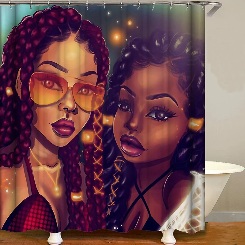 Африканские американские занавески для душа Водонепроницаемая занавеска ванной