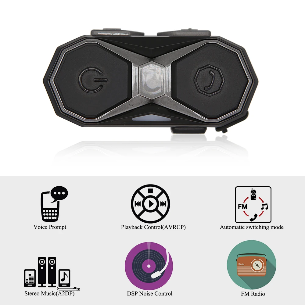 Беспроводная мотоциклетная гарнитура с синим зубом дальность 1000 м для шлема