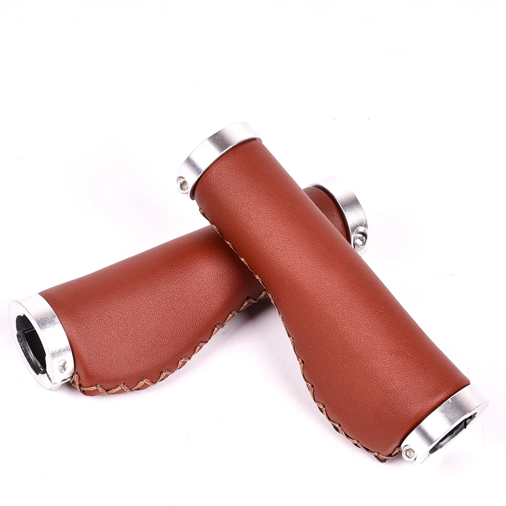 

Bike Handle Cover Mountain Bike Handlebar Cover Riding PU Leather Handle Cover Straight Retro Leather Handle Bicycle Grips