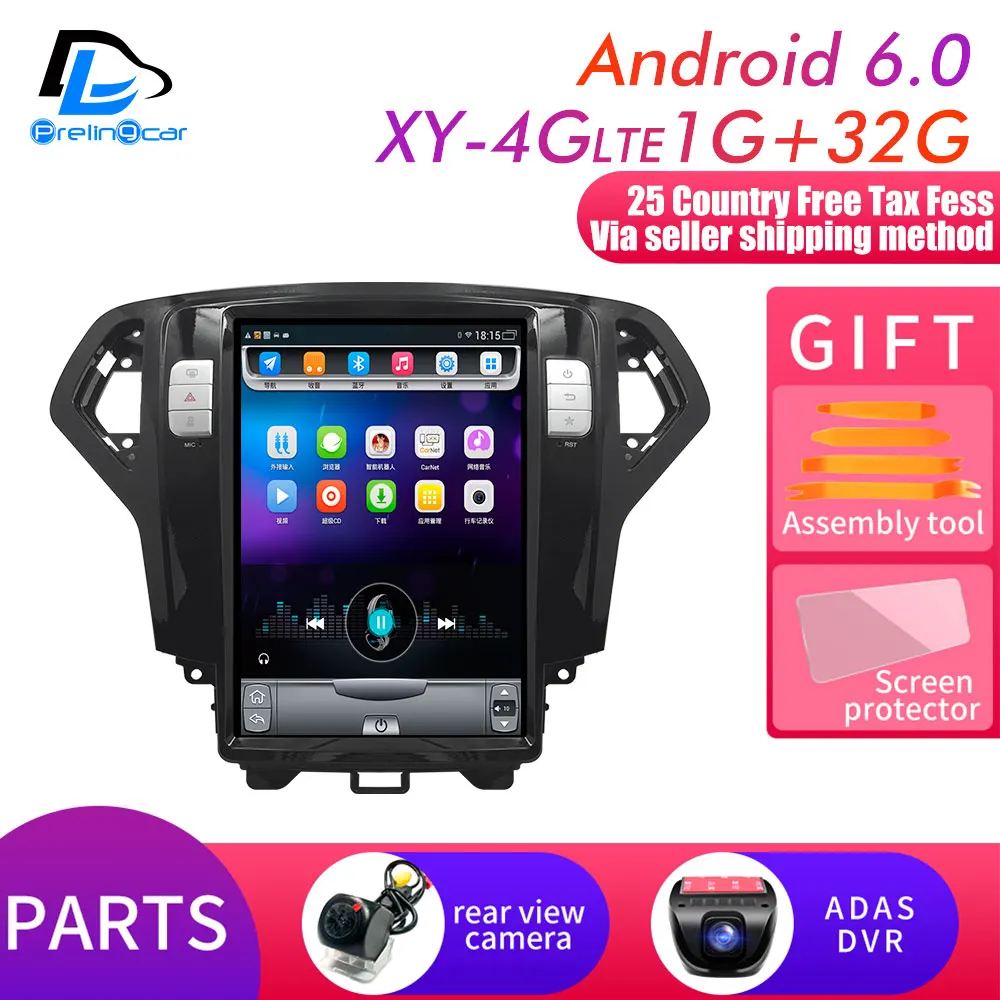 XY-4G 1G32G add DVR 4G Lte вертикальная Система android 8,1 12,8 дюймов для Ford Mondeo 2007-2013 лет navigaton Автомобильный gps Мультимедиа Видео Радио плеер - Цвет: XY-4G 1G32G add DVR