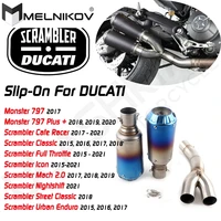 motorcycle exhaust middle pipe muffler adapter slip on for ducati scrambler 800 2015 2020 monster 797 2017 2018 2019 exhaust