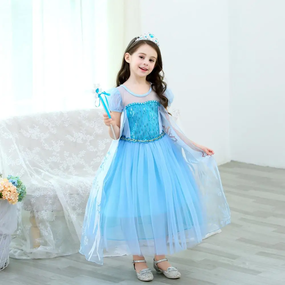 Детский костюм принцессы Эльзы для девочек танцевальное вечернее платье костюмы