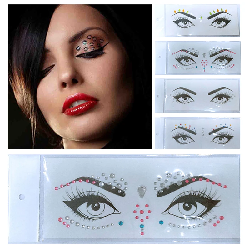 1 шт. европейские золотые временные тату-наклейки для лица пятна