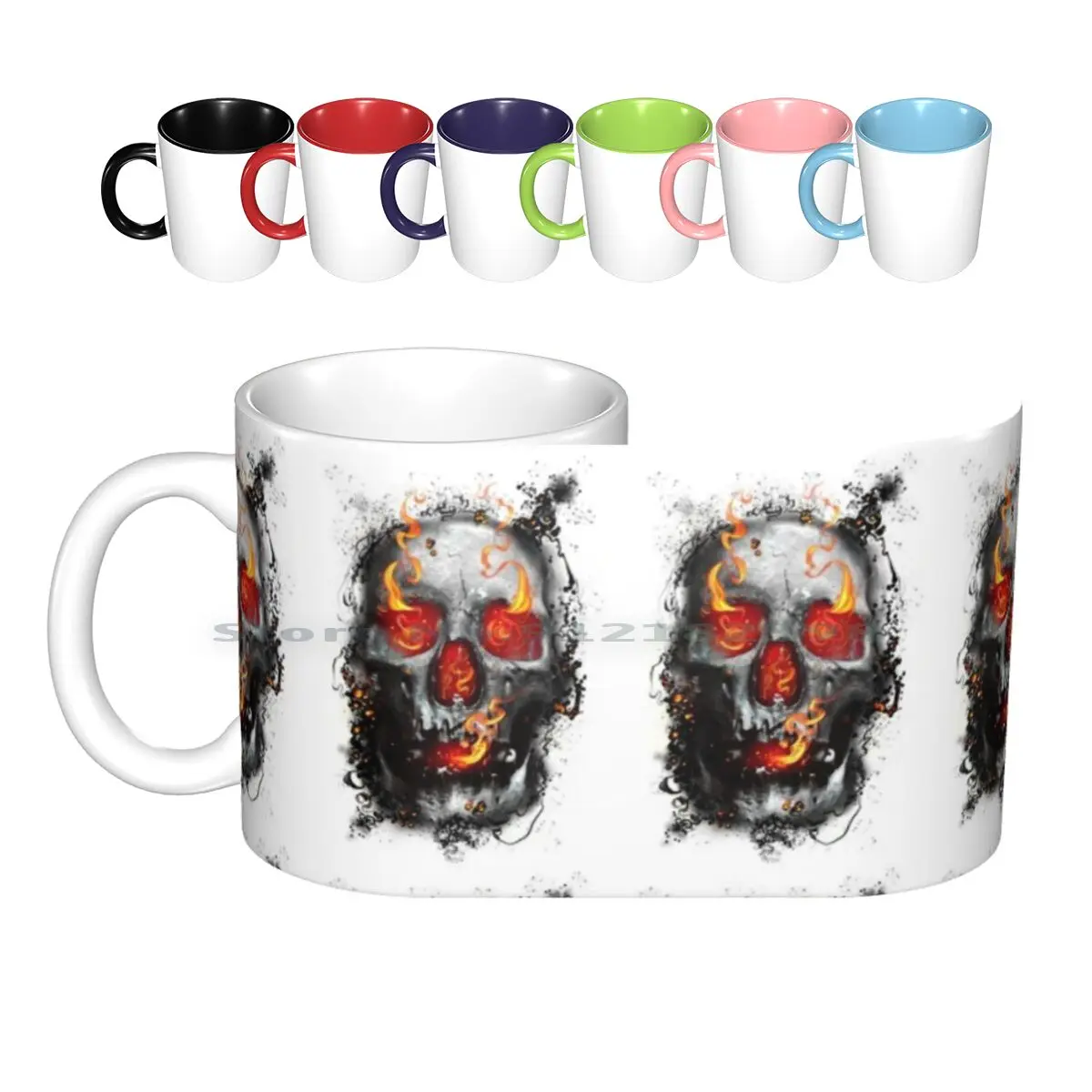 

Burns Ceramic Mugs Coffee Cups Milk Tea Mug Dead Skull Burnt Burns Dark Lazy Burning Burn Bone Skeleton Kel S Creative Trending