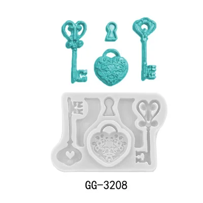 

Golden Key Shape Silicone Mold Kitchen Baking Resin Tools Cake Dessert Lace Decoration DIY Chocolate Candy Pastry Fondant Mold