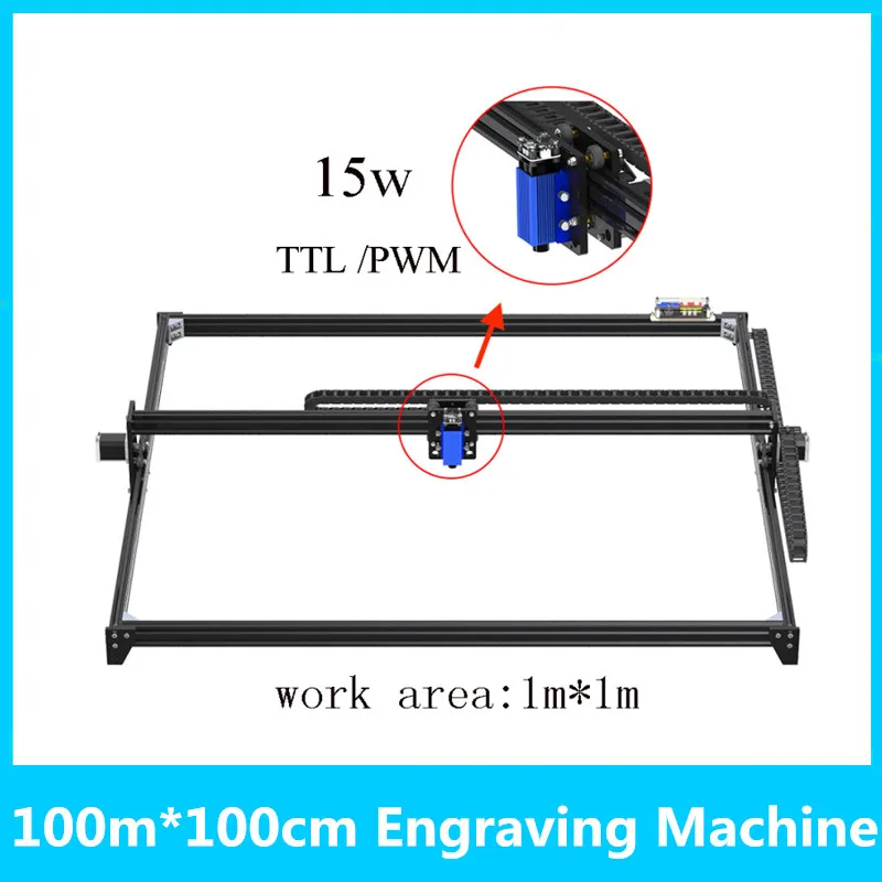 Лазерный гравировальный станок с ЧПУ GRBL большой мощности 1 м * 15 Вт TTL /PWM