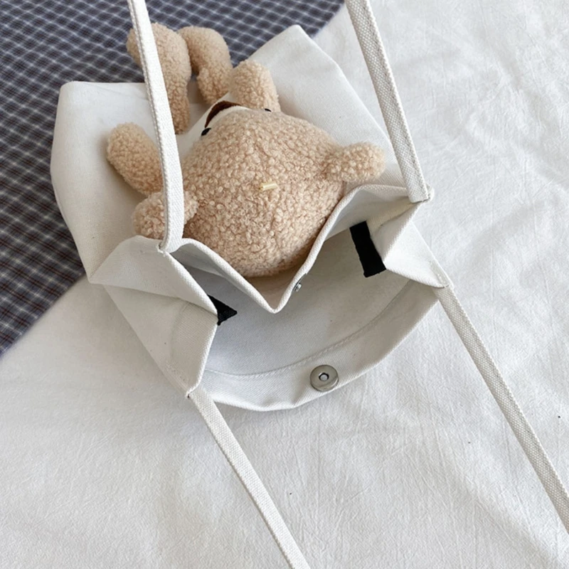 

Cute Bear Canvas Shoulder Bag Personality Fashion Women Shoulder Messenger Bag Casual Daily Wear Crossbody Purse Fashion