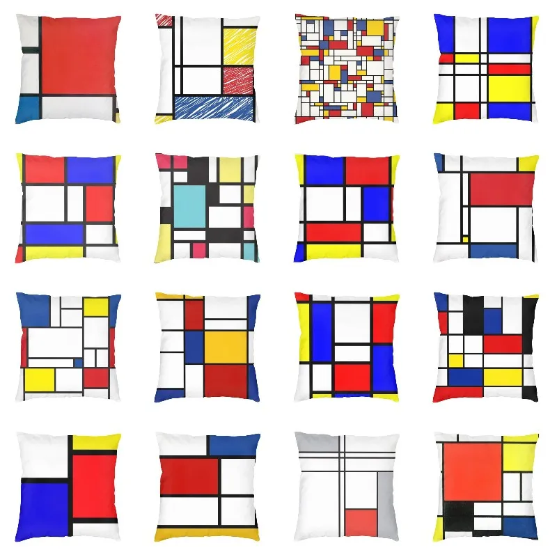 

Наволочка для диванной подушки Mondrian, минималистичный дизайн в современном стиле, мягкий декоративный чехол для подушки в минималистичном с...