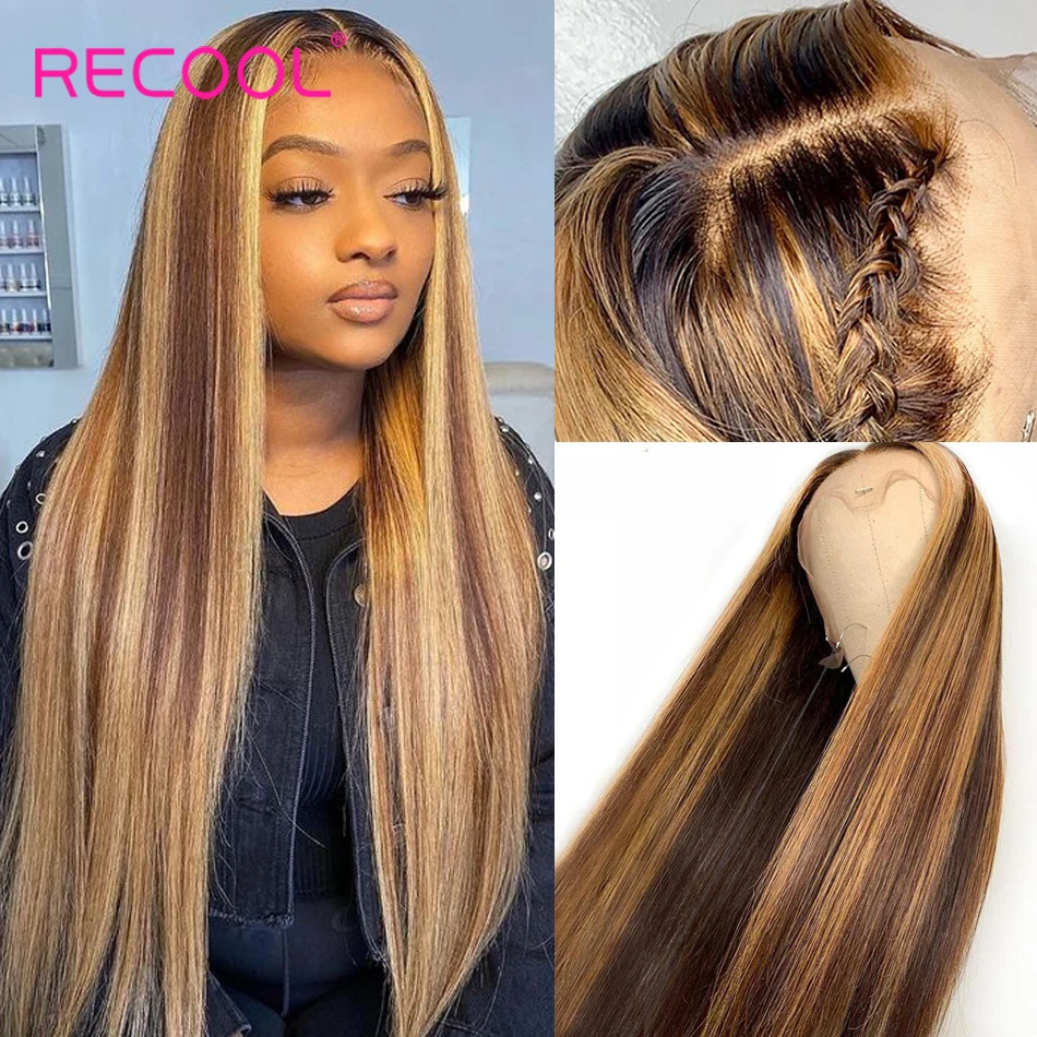 Прямые парики на фронте шнурка цветные человеческие волосы 13x4 яркий медовый