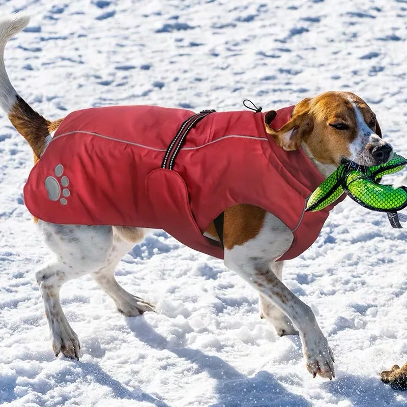 Зимняя утепленная куртка для собак водонепроницаемый Зимний комбинезон