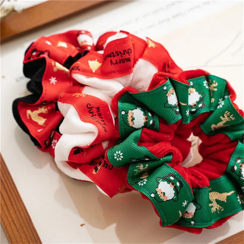 

Scrunchies Rope Accessories Xmas Ponytail Holder Velvet High Hair Flannel Claus