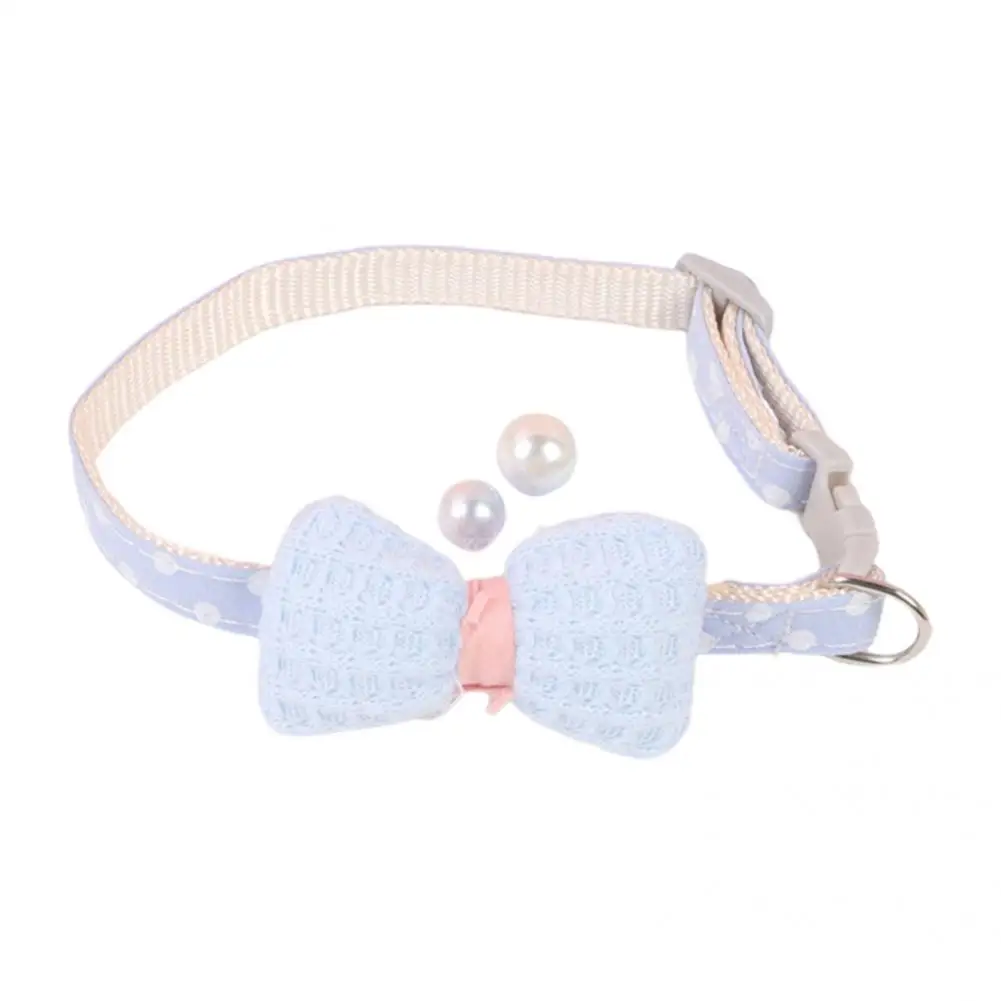 

Cotton Beautiful Pet Summer Bell Collar Adjustable Kitten Collar Wave Point Design for Pet Decor