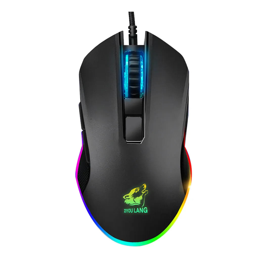 Игровой Мышь 3200 Точек на дюйм RGB светильник 6 кнопок USB Проводная профессиональная