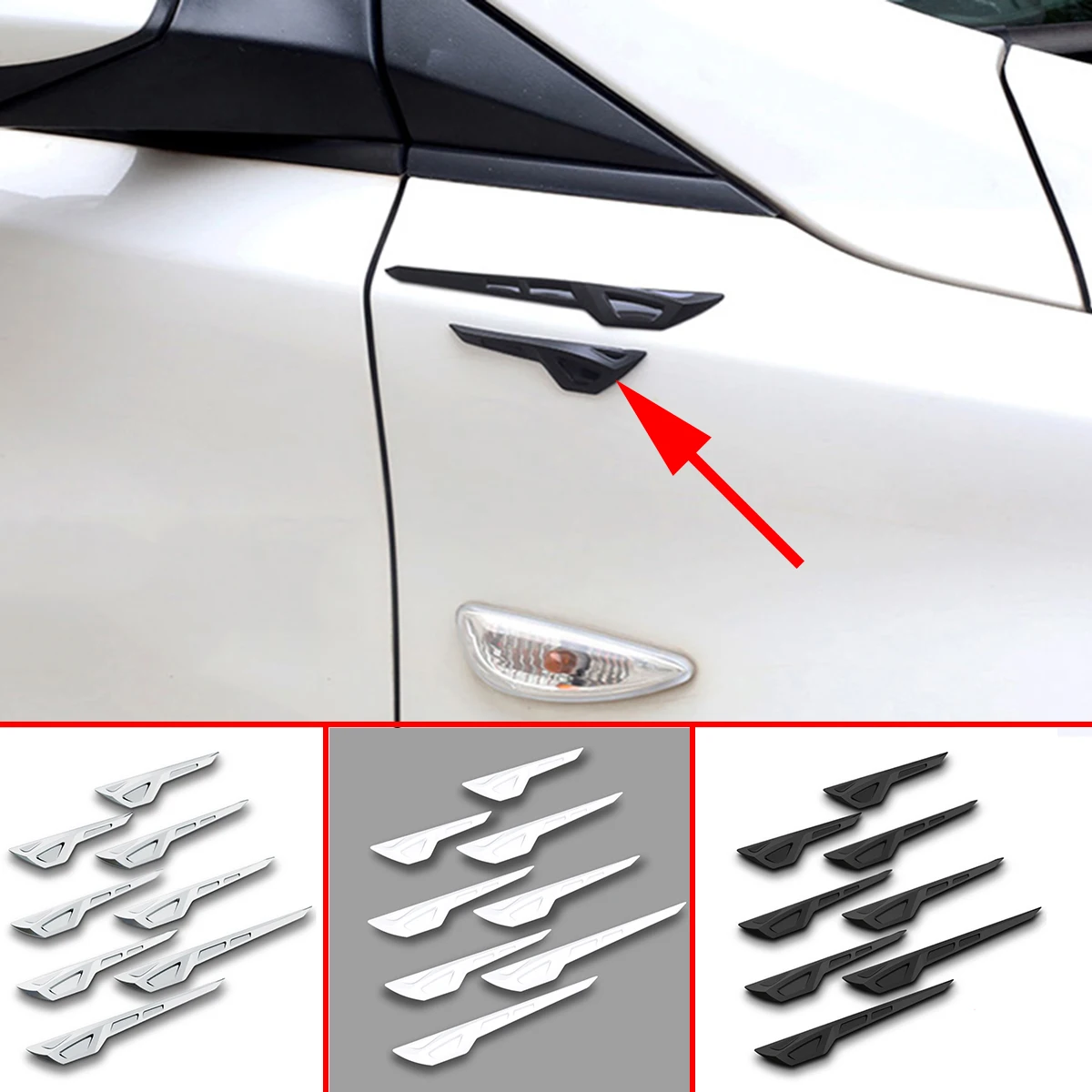 

8PCS Universal Car Edge Anti Collision Scratch Safety Guards Door Side Body Corner Sticker Rubber Protector Stripes