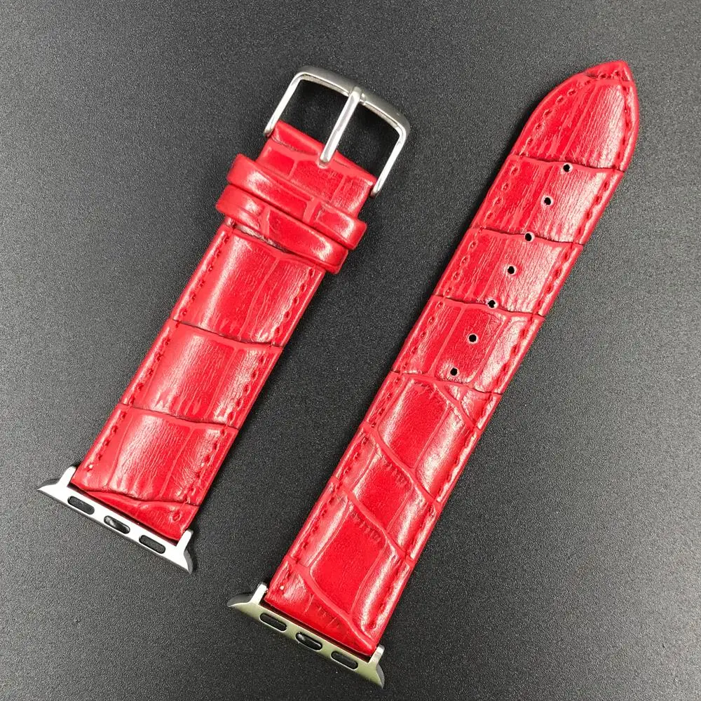 Ремешок для Apple watch band 4 5 44 мм 40 с крокодиловым узором кожаный ремешок часов Замена