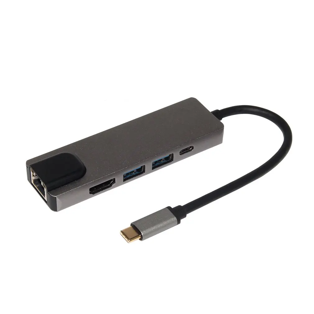 5 в 1 usb type C концентратор Hdmi 4K USB к Gigabit Ethernet Rj45 Lan адаптер для Mac book Pro Thunderbolt 3 USB-C