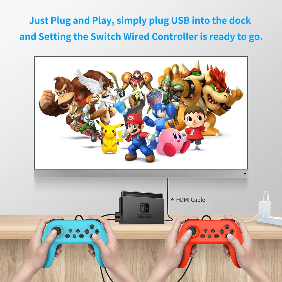 OIVO Wired Controllers for Nintendo Switch Gamepad Bule and Red Joypad Vibration Console Joystick PC Game | Электроника