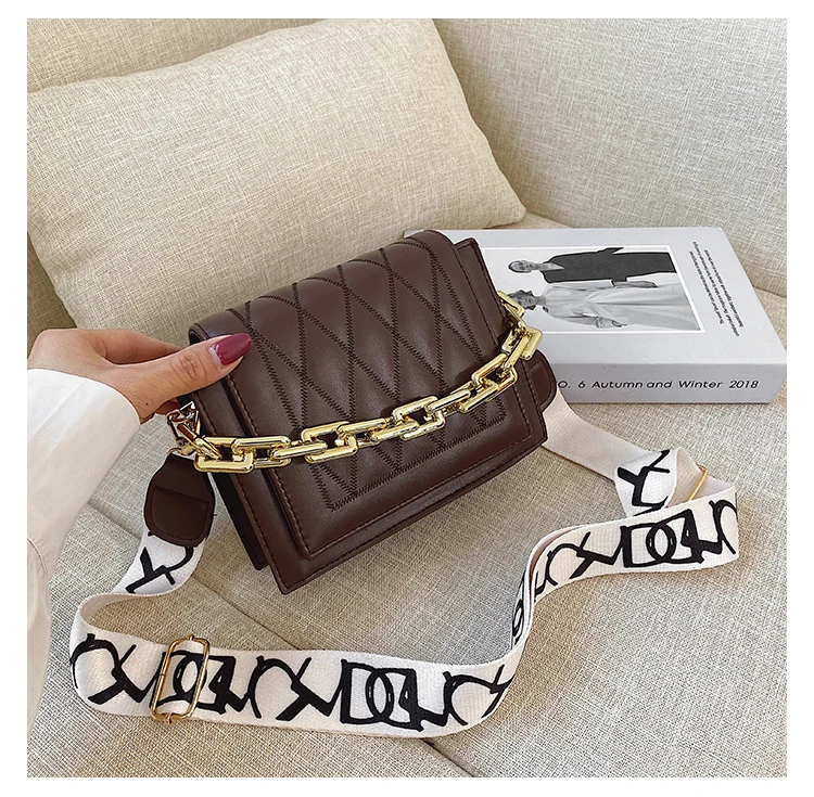 

2021 New Summer Lattice Pattern Shoulder Bag Women's Designer PU Leather Flap Bags Small Square Crossbody Female Bag
