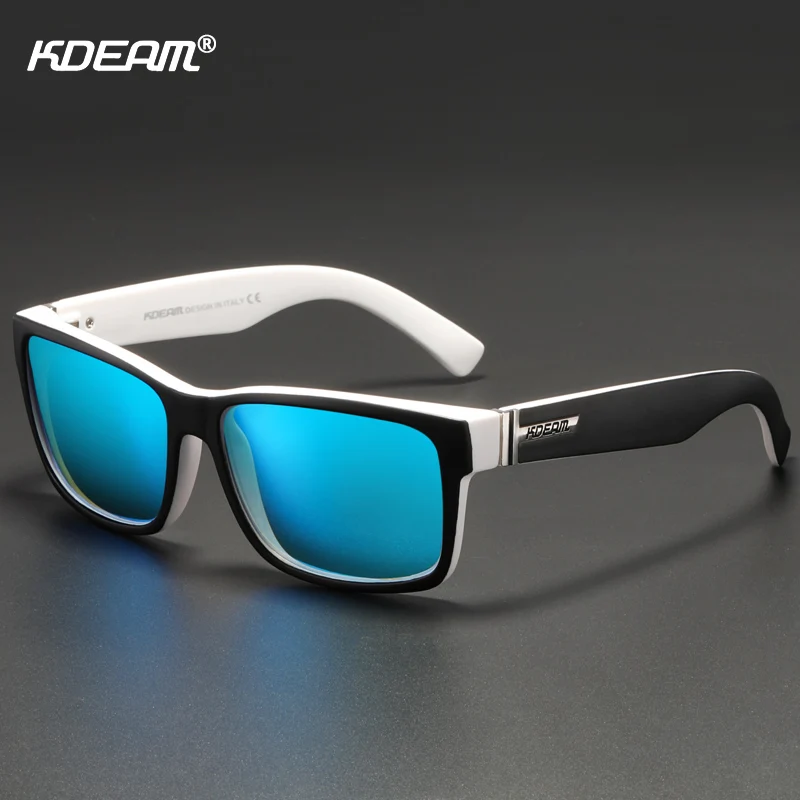 Мужские квадратные солнцезащитные очки KDEAM поляризационные уличные фотохромные