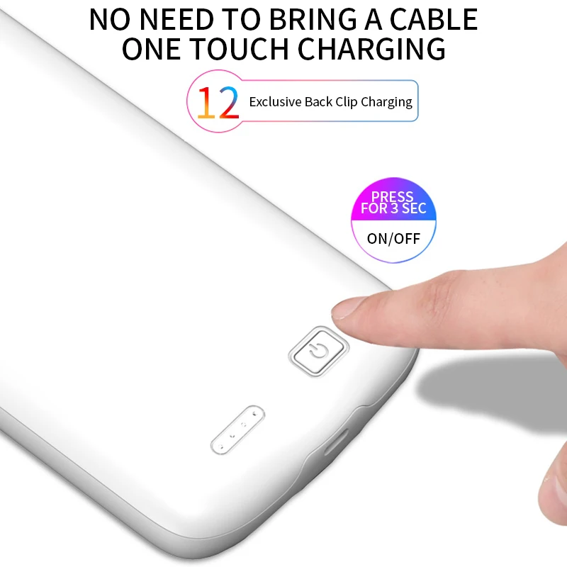 

Power Bank Charger Back Clip Battery Case For Apple 8 7 6 Plus Wireless Charging For iPhone11 12 Pro Max X XS Portable PowerBank