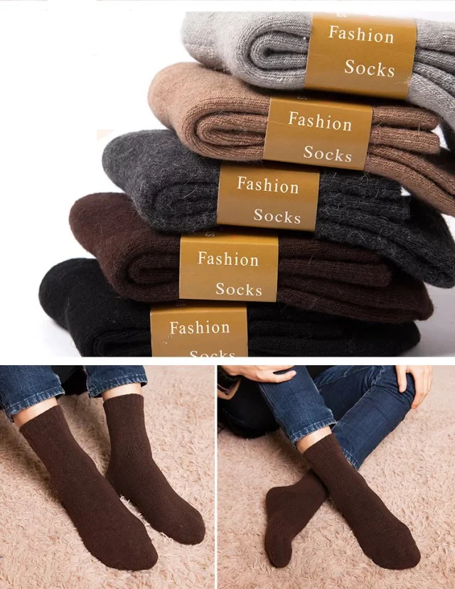 Мужские шерстяные носки супер толстые мериносовые зимние теплые смешные