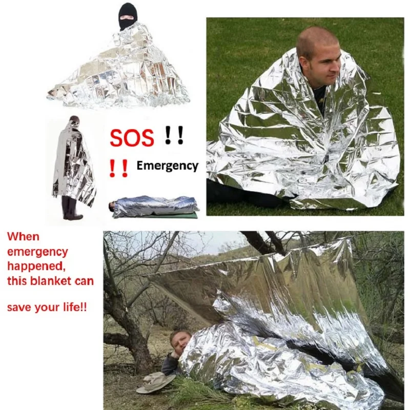 

ISTAR Emergency Blanket Thermal Heated Blanket Survival Gear Sleeping Bag Outdoor Activities Camping Hiking Protection, 2 Sizes