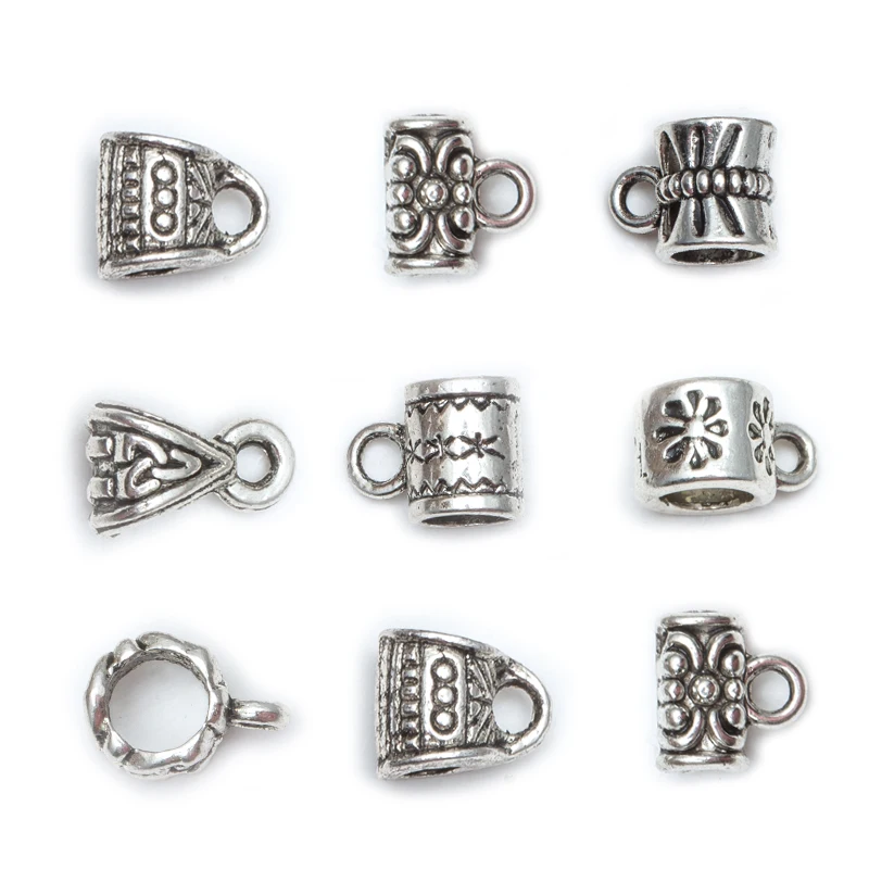 50 шт./пакет античное серебро бусины в тибетском стиле амулеты большая дыра форме