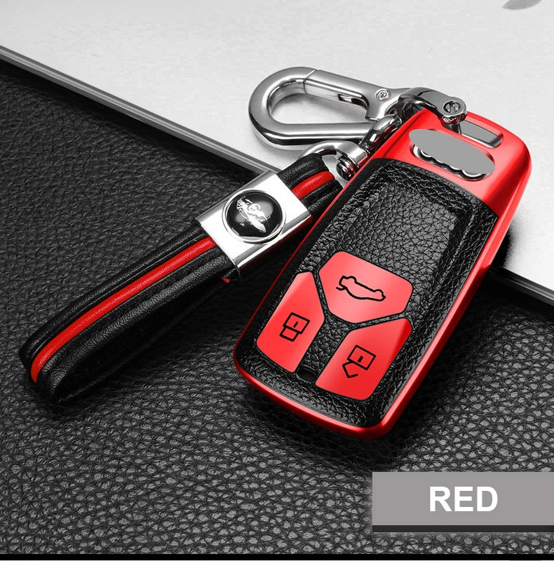 

Hot Tpu+ Smart Remote Control Car Leather Grain Key Case Suitable For Audi A4L A5 19 Q5L TTS Accessories Auto Accessories Led