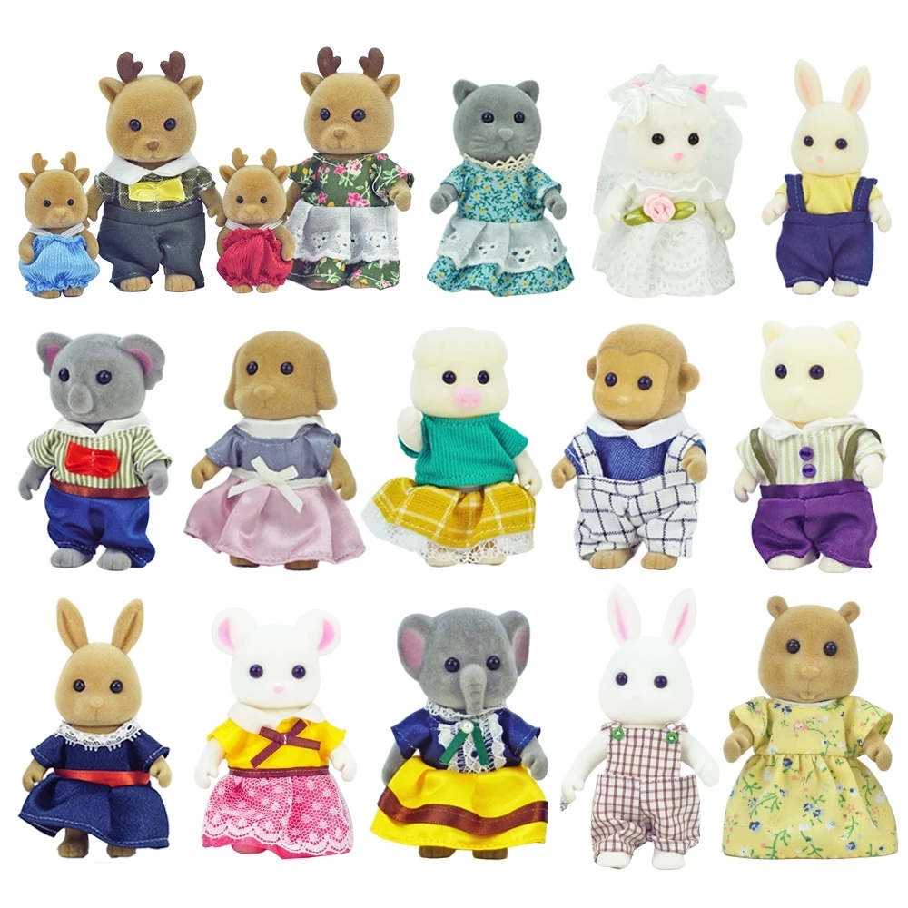 

Simulation Forest Elephont Family Doll Dollhouse Figures Furniture DIY Playset PlayHouse Bedroom Girl Toys Accessories Xmas Gift