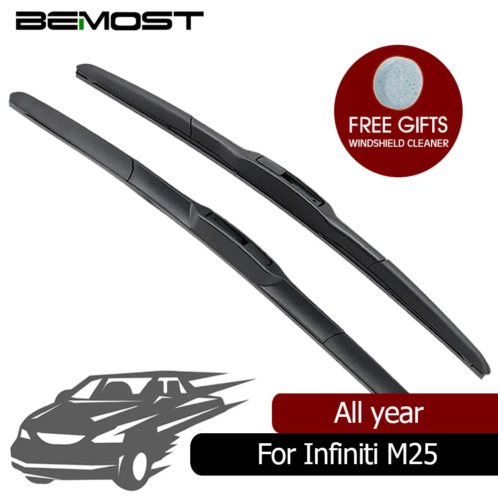 

BEMOST Car Clean The Windshield Windscreen Wiper Blades Natural Rubber For Infiniti M25 26"+19", Fit All Year Fit U Hook Arm