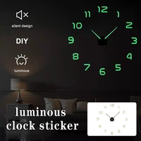 100100cm luminous diy 3d number art clock wall sticker big watch kids room decor diy large luminous wall clocks quartz clock