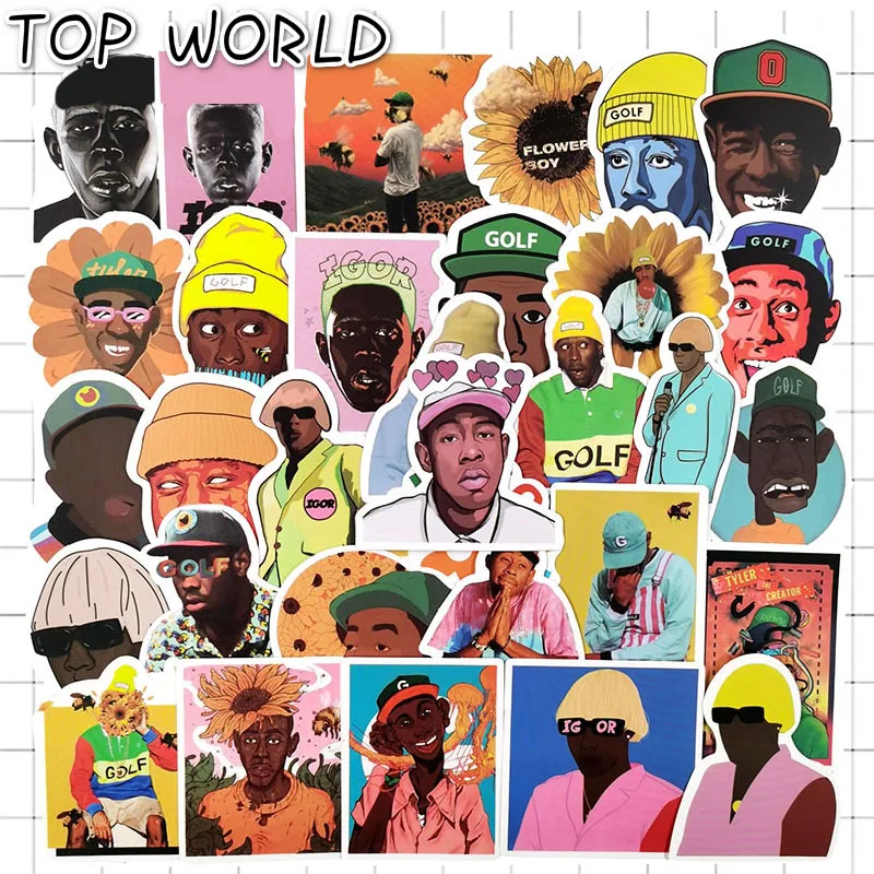 10/50pcs/set American Singer Tyler The Creator Cartoon Stickers For Skateboard Refrigerator children