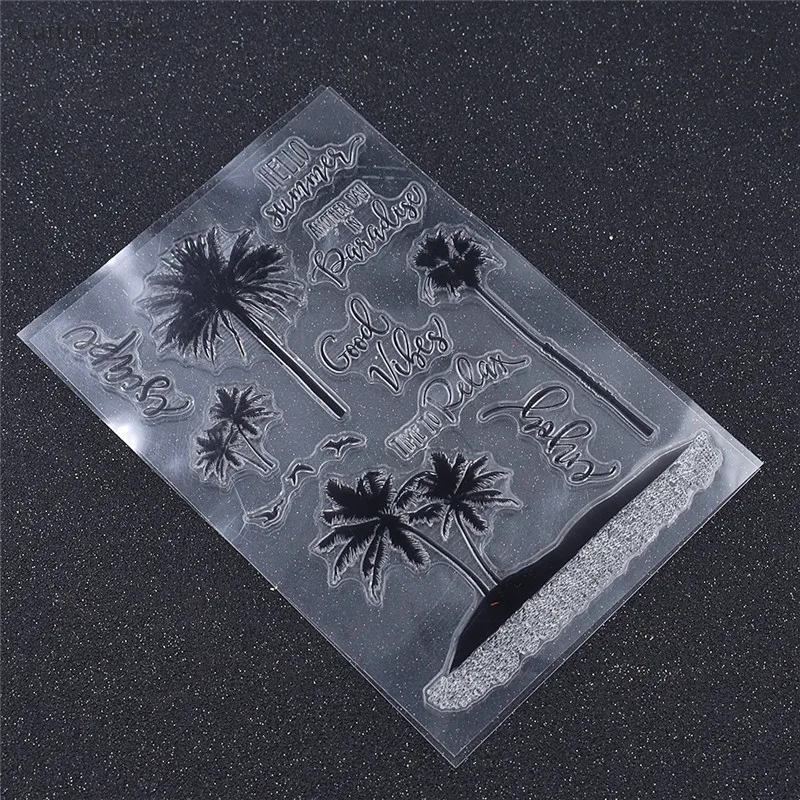 Кокосовое дерево Прозрачный фон Штамп для DIY Скрапбукинг карты изготовления