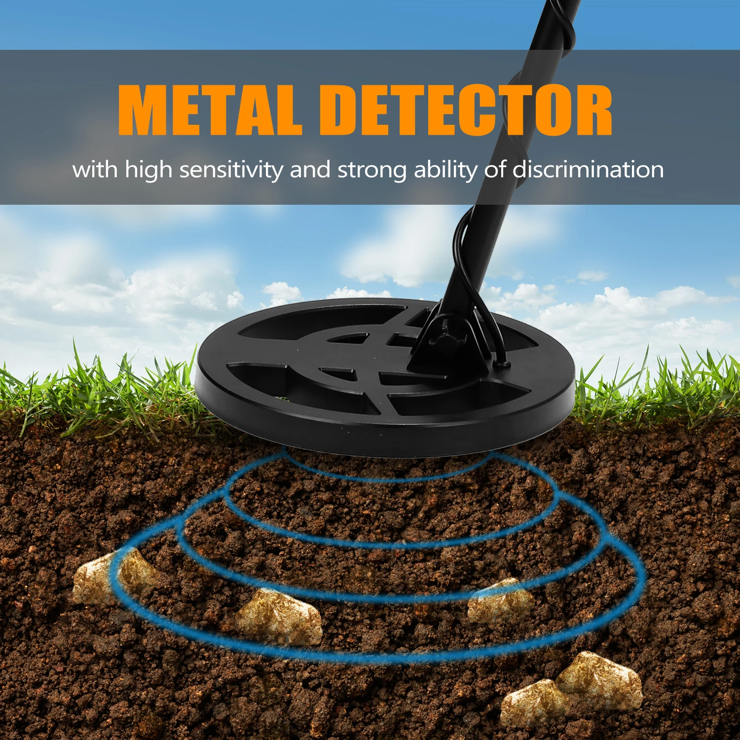 

GTX5060 Metal Detector Pinpointer Underground Metal Finder Detector High Sensitivity Jewelry Treasure Gold Metal Detecting Tool