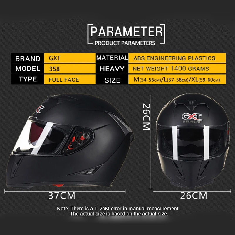 Мотоциклетный шлем GXT 358 с двойными стеклами модный дизайн гоночные шлемы на все