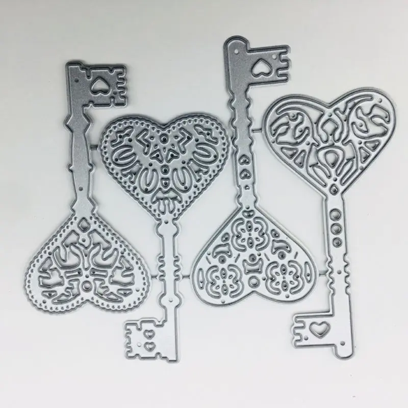 Сердце ключ для резки металла штампы Трафаретный Скрапбукинг DIY штамп альбомов