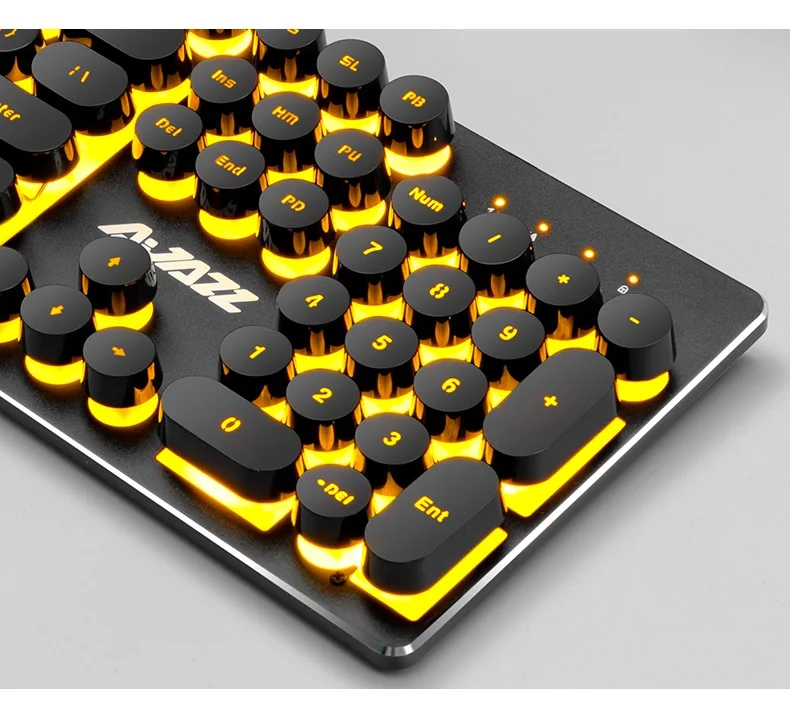 Ajazz Warrior первое поколение Механическая Feel с подсветкой USB Проводная клавиатура металлическая панель, 19 неколлизионных клавиш компьютерная клавиатура
